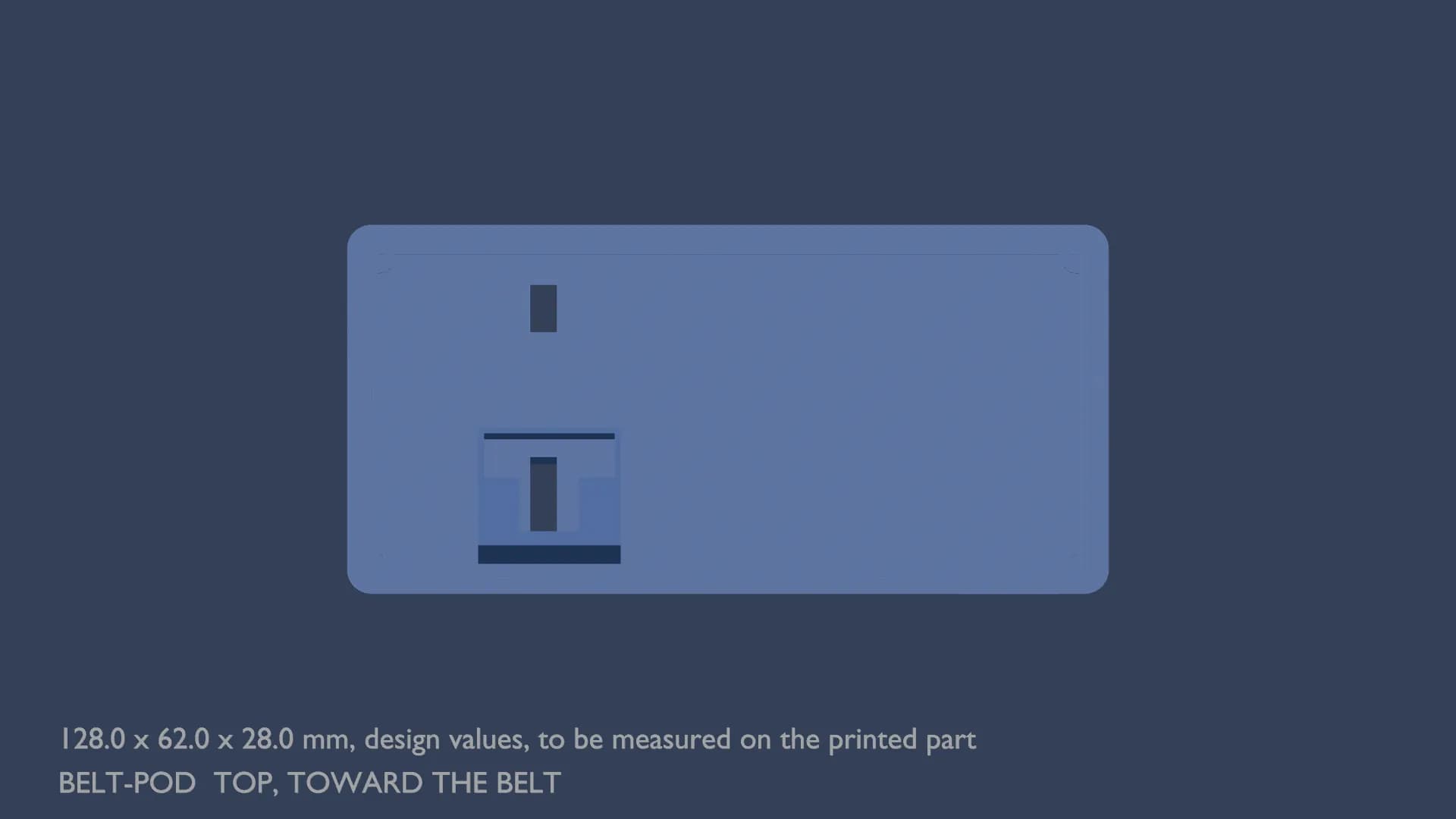 Blueprint, top view of the belt pod.